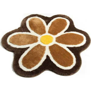 Hnědá koupelnová předložka ø 90 cm Flower – Foutastic obraz
