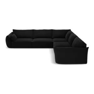 Černá sametová rohová pohovka Vanda – Mazzini Sofas obraz