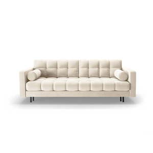 Krémová sametová rozkládací/s úložným prostorem pohovka 222 cm Bali – Cosmopolitan Design obraz