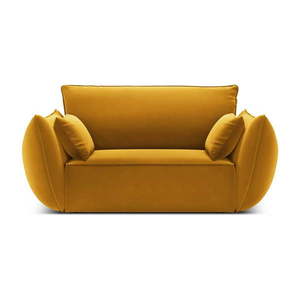 Sametové křeslo v hořčicové barvě Vanda – Mazzini Sofas obraz