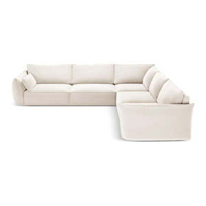 Béžová sametová rohová pohovka Vanda – Mazzini Sofas obraz