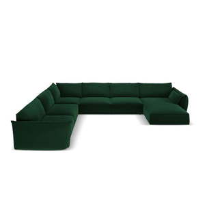 Tmavě zelená sametová rohová pohovka (levý roh/do "U") Vanda – Mazzini Sofas obraz