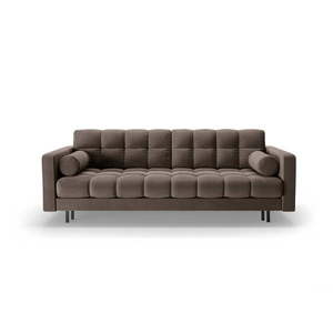 Hnědá sametová rozkládací/s úložným prostorem pohovka 222 cm Bali – Cosmopolitan Design obraz
