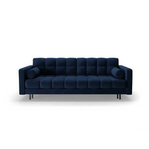 Tmavě modrá sametová rozkládací/s úložným prostorem pohovka 222 cm Bali – Cosmopolitan Design obraz