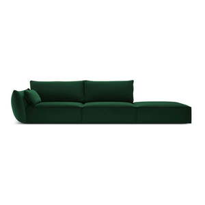 Tmavě zelená sametová pohovka levý roh 264 cm Vanda – Mazzini Sofas obraz