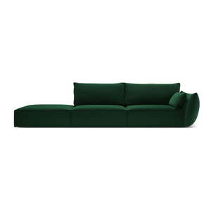 Tmavě zelená sametová pohovka pravý roh 264 cm Vanda – Mazzini Sofas obraz