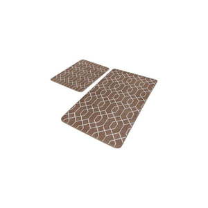 Hnědé sametové koupelnové předložky v sadě 2 ks 60x100 cm – Mila Home obraz