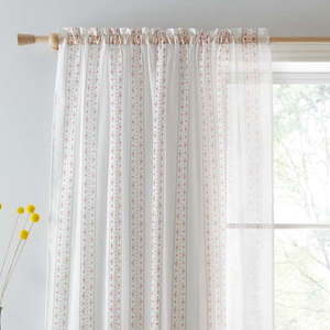 Růžovo-bílá záclona 140x229 cm Floral Stripe – Catherine Lansfield obraz