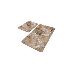 Hnědé sametové koupelnové předložky v sadě 2 ks 60x100 cm – Mila Home obraz