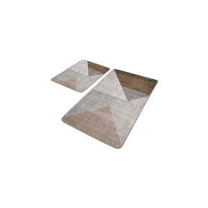Šedo-hnědé sametové koupelnové předložky v sadě 2 ks 60x100 cm – Mila Home obraz