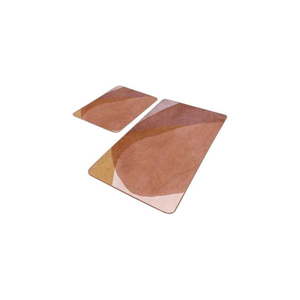 Hnědé sametové koupelnové předložky v sadě 2 ks 60x100 cm – Mila Home obraz