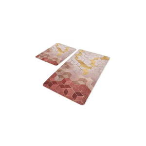 Růžové sametové koupelnové předložky v sadě 2 ks 60x100 cm – Mila Home obraz