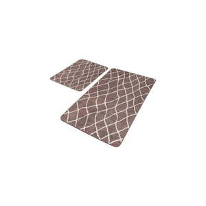 Hnědé sametové koupelnové předložky v sadě 2 ks 60x100 cm – Mila Home obraz