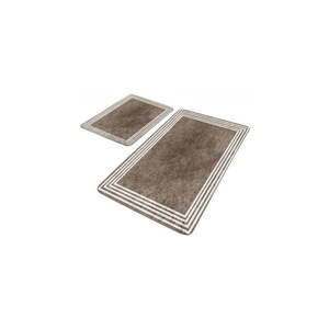 Taupe sametové koupelnové předložky v sadě 2 ks 60x100 cm – Mila Home obraz
