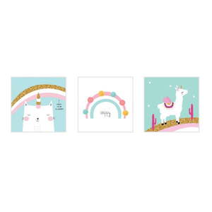 Dětské obrázky v sadě 3 ks 30x30 cm White Happy – knor obraz