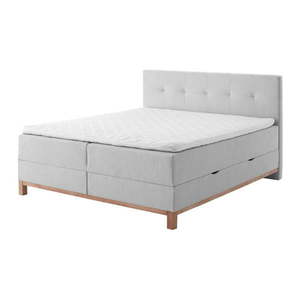 Světle šedá boxspring postel s úložným prostorem 180x200 cm Catania - Meise Möbel obraz