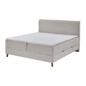 Béžová boxspring postel s úložným prostorem 160x200 cm Memphis - Meise Möbel obraz