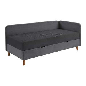 Tmavě šedá čalouněná jednolůžková postel s úložným prostorem 90x200 cm Cabana – Meise Möbel obraz