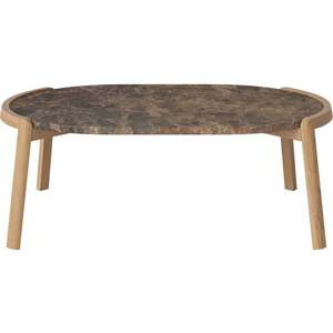 Konferenční stolek Mix 95 x 61 cm, více variant - Bolia Varianta: Brown marble | Oiled oak, Solid | v. 35 cm obraz