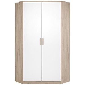 MID.YOU ROHOVÁ ŠATNÍ SKŘÍŇ, bílá, barvy dubu, 95/198 cm obraz