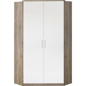 MID.YOU ROHOVÁ ŠATNÍ SKŘÍŇ, bílá, barvy dubu, 95/198/95 cm obraz