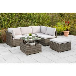 Gardenson ZAHRADNÍ SEDACÍ SOUPRAVA 14dílné, kov, plast, sklo, textil obraz