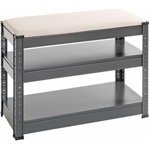 XXXL REGÁL NA BOTY, antracitová, světle šedá, 60/47/28 cm obraz