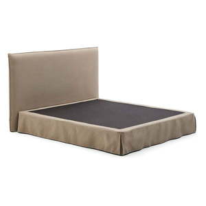 Taupe čalouněná dvoulůžková postel 180x200 cm Jaira – Kave Home obraz