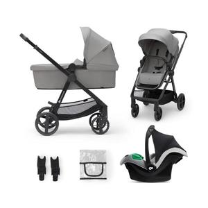 Kinderkraft KINDERKRAFT-Kombinovaný kočárek 3v1 NEWLY Moonlight grey + autosedačka MINK PRO obraz