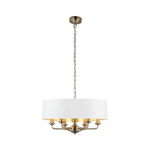Endon Endon 98933 - Lustr na řetězu HIGHCLERE 6xE14/40W/230V bílá/mosaz obraz