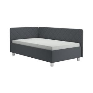 Čalouněná válenda s úložným prostorem a matrací EMILE 110x200 cm šedá obraz