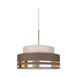 HEXE Lustr na lanku TAMI 1xE27/60W/230V béžová/hnědá/zlatá obraz