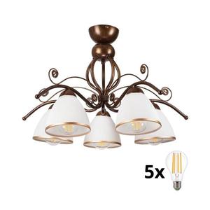 Brilagi Brilagi - LED Přisazený lustr ANTICO 5xE27/60W/230V bronz patina obraz