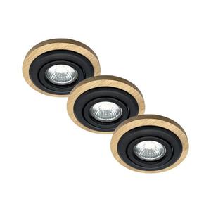 SADA 3x Podhledové svítidlo TOBBY 1xG9/20W/230V pr. 11, 5 cm dub/černá obraz