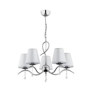 Lustr na řetězu DIVA 5xE14/10W/230V lesklý chrom obraz