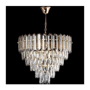 LED Lustr na řetězu 9xE27/60W/230V + 6xLED/6W pr. 50 cm zlatá obraz
