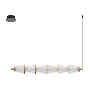 LED Lustr na lanku SANSA LED/11W/230V zlatá/čirá obraz