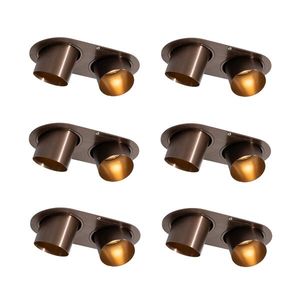 Set van 6 inbouwspots donkerbrons GU10 50mm 2-lichts - Installa obraz