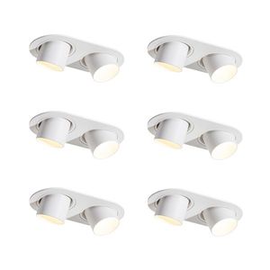 Set van 6 inbouwspots wit GU10 35mm kantelbaar 2-lichts - Installa obraz
