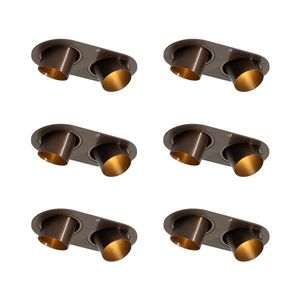 Set van 6 inbouwspots donkerbrons GU10 35mm kantelbaar 2-lichts - Installa obraz