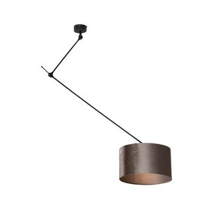 Závěsné svítidlo černé se sametovým stínidlem taupe 35cm - Blitz obraz