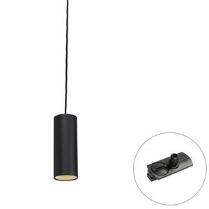 Design hanglamp zwart incl. rail adapter 1-fase - Iconic Tubo obraz