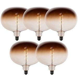 Sada 5 stmívatelných LED žárovek E27 G220 hnědá 4, 9W 130 lm 1800K obraz
