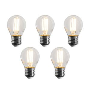 Set van 5 E27 dimbare LED lampen filament G45 helder 4W 470 lm 2700K obraz