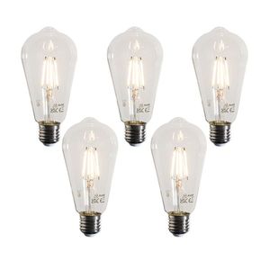 Set van 5 E27 LED lamp filament ST64 helder 4W 470 lm 2700K obraz