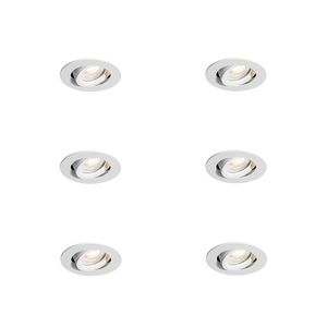 Set van 6 inbouwspots wit kantelbaar 6, 5cm incl. LED IP54 ultra slim - Pupil obraz