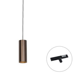 Design hanglamp donkerbrons incl. rail adapter 1-fase - Slimline Tubo obraz