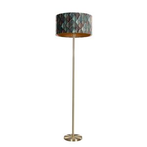 Stojací lampa mosazná ssametovým stínidlem, design listů azlatým vnitřkem 50/50/25 - Simplo obraz