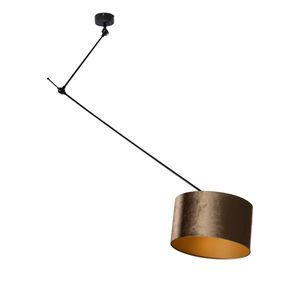 Závěsné svítidlo černé s bronzovým sametovým stínidlem 35 cm - Blitz obraz