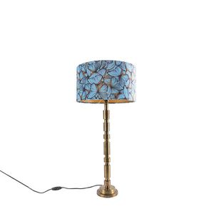 Stolní lampa Art Deco bronzová 35 cm stínítko smotýlím vzorem - Torre obraz